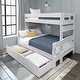 preview thumbnail 12 of 21, Max and Lily Farmhouse Twin over Full Bunk Bed with Storage Drawers White Wash