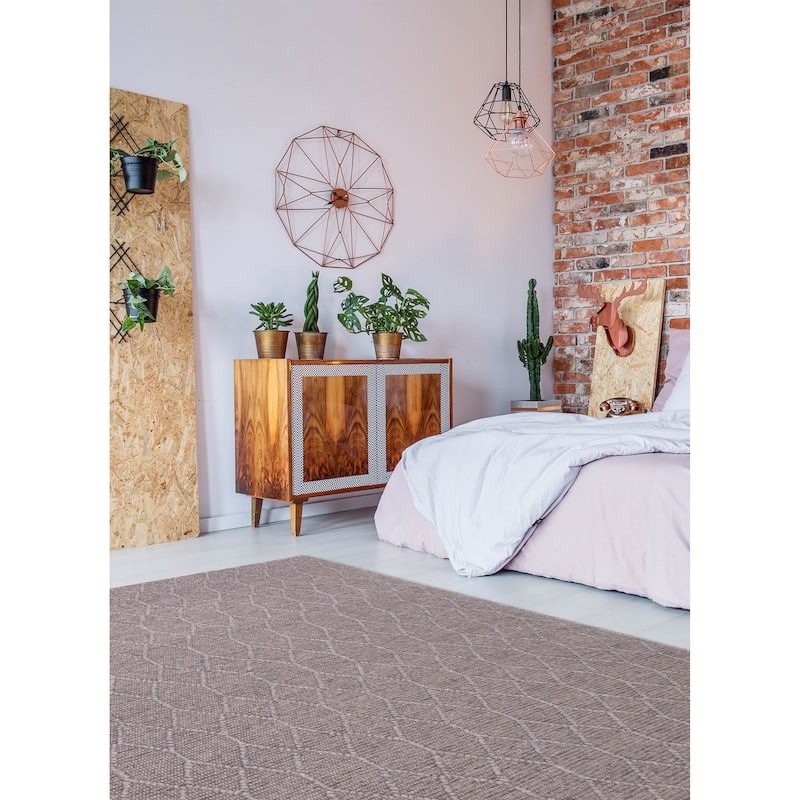 ECARPETGALLERY Braid weave Sienna Grey Wool Rug - 6'1 x 9'1