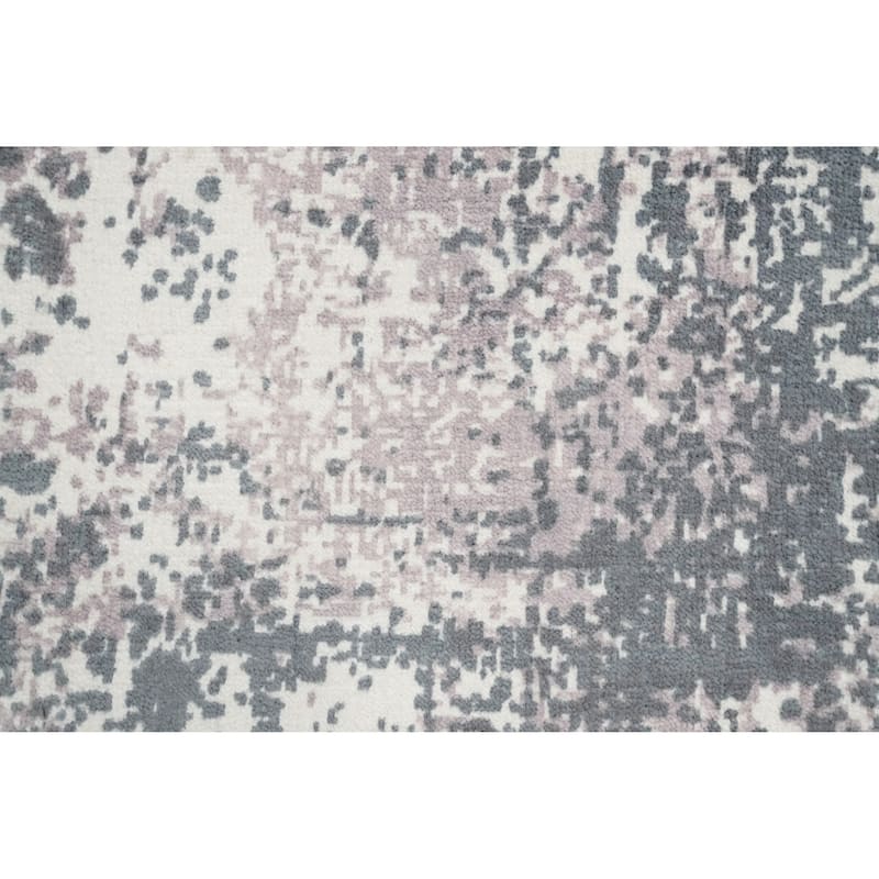 Hand Knotted Oriental Viscose Silk Carpet Modern Abstract Greys & Charcoal Abstract Area Rug - 4' 0'' X 2' 0''