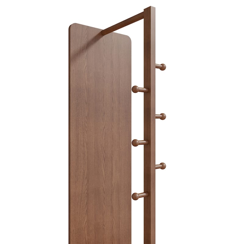 360°Rotating Multifunctional Coat Rack with Full Length Mirror and Hook
