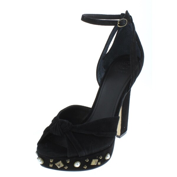 guess black suede heels