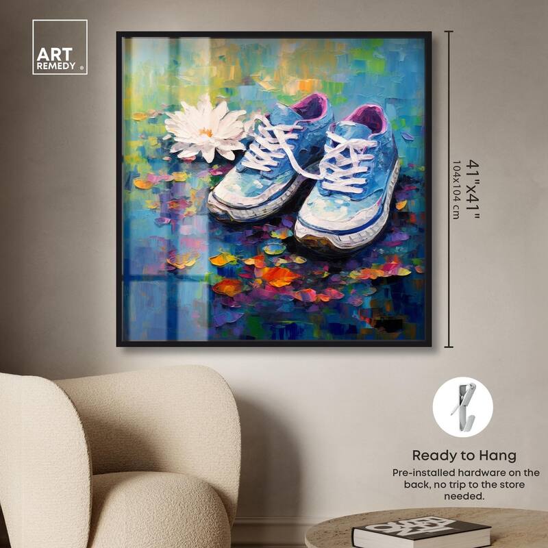 Lily Pad Sneakers Shadowbox by Art Remedy