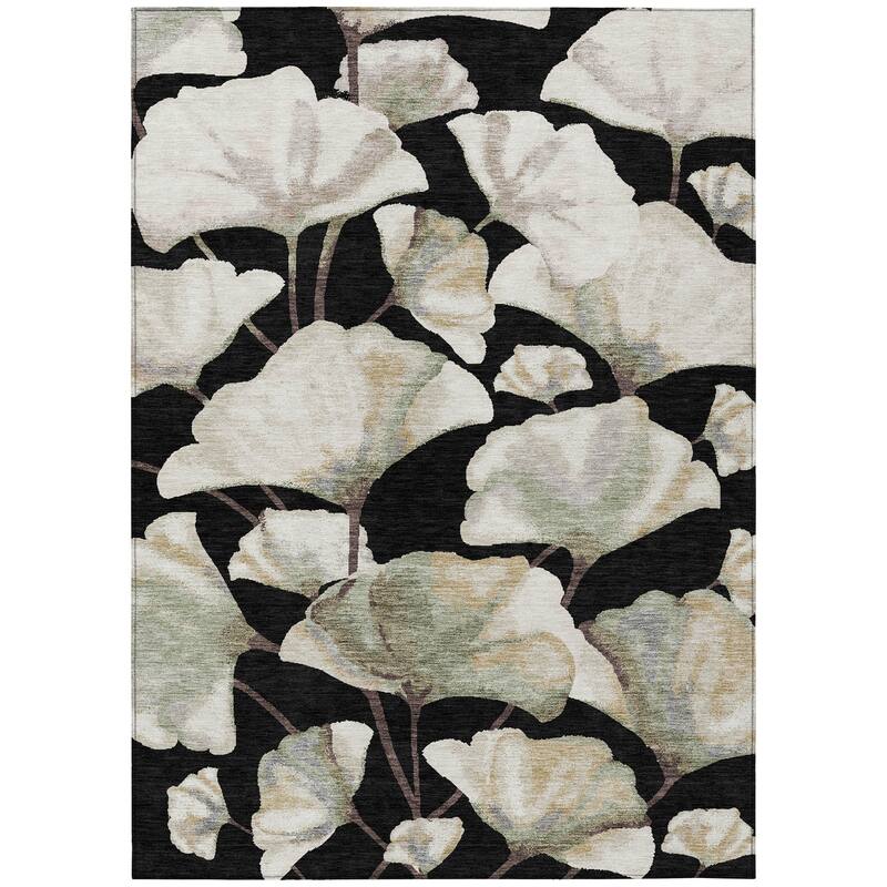 Machine Washable Indoor/ Outdoor Floral Love Chantille Rug