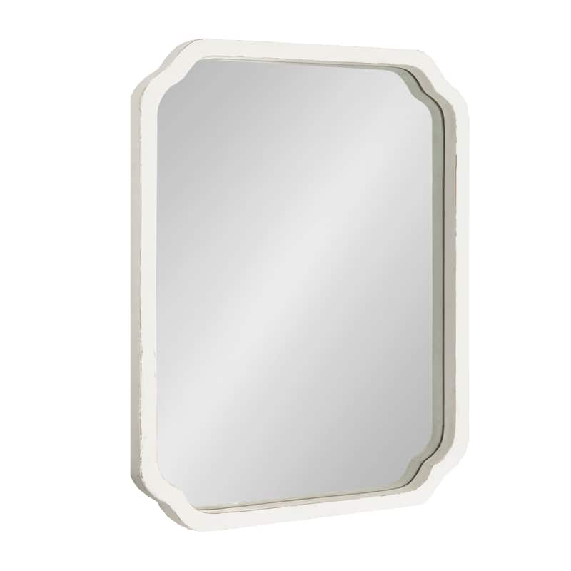 Kate and Laurel Marston Square Wood Wall Mirror - 18x24 - White