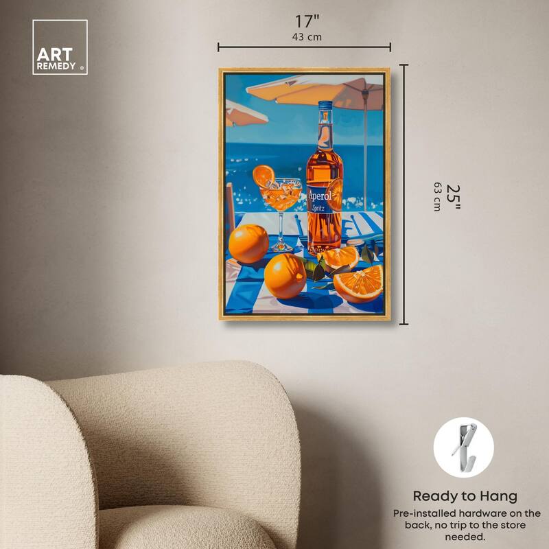 Coastal Aperol Canvas by Art Remedy