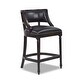 preview thumbnail 38 of 72, Paris Farmhouse Counter and Bar Stool with Backrest Single - Vintage Black Brown Faux Leather - Counter height
