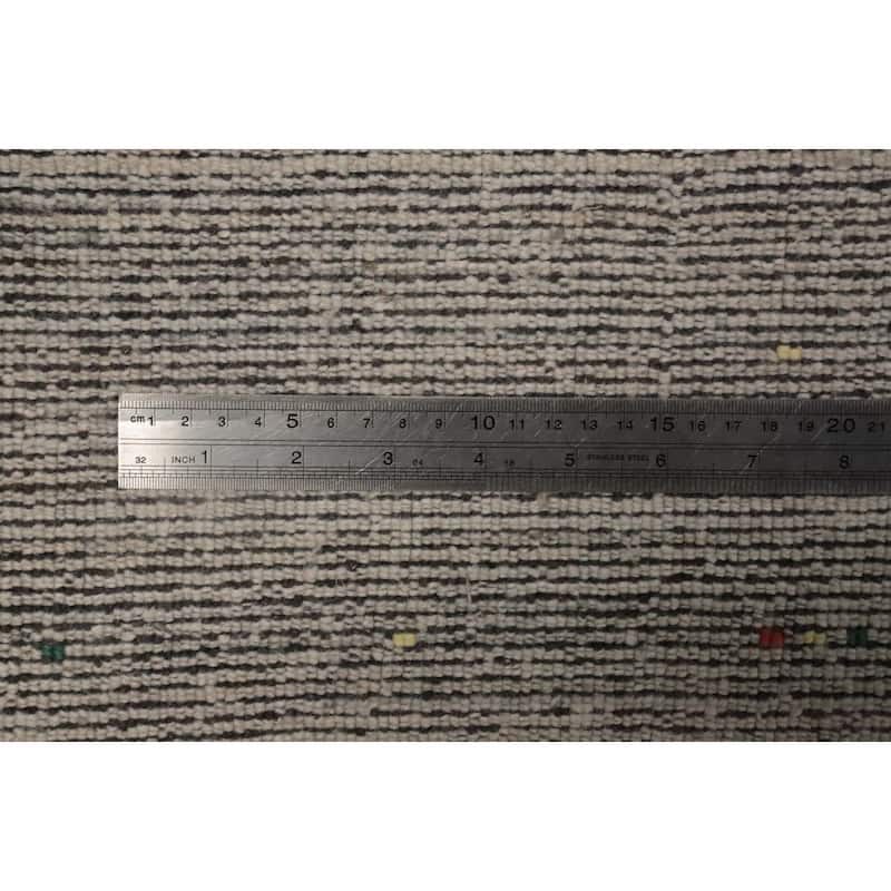 Hand Knotted Oriental 100% Wool Carpet Modern Modern Beige & Ivories Gabbeh Area Rug - 5' 11'' X 6' 1''