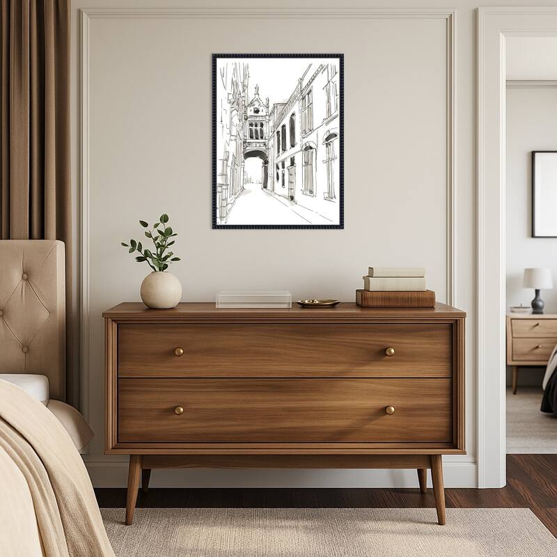 Pen and Ink Travel Studies No. 3 by Ethan Harper Framed Canvas Wall Art Print