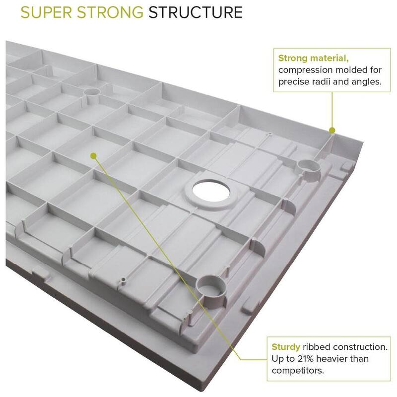 Transolid TRS_FLU6032L FLU-Series 60" x 32" Rectangular Shower Base