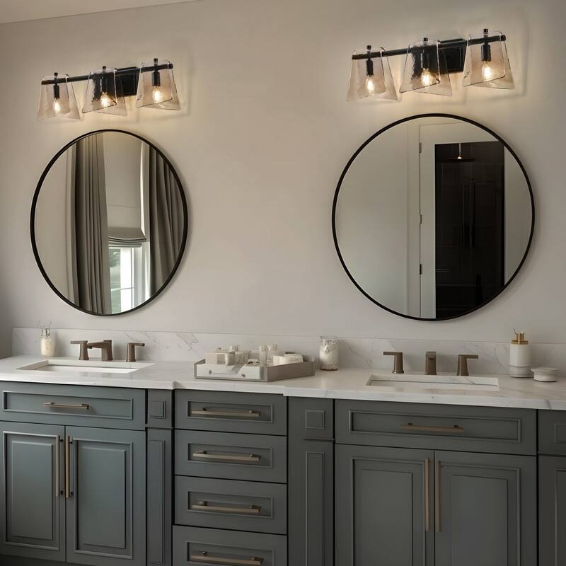 Starsky 3 - Light Modern Dimmable Gray Glass Bathroom Vanity Light