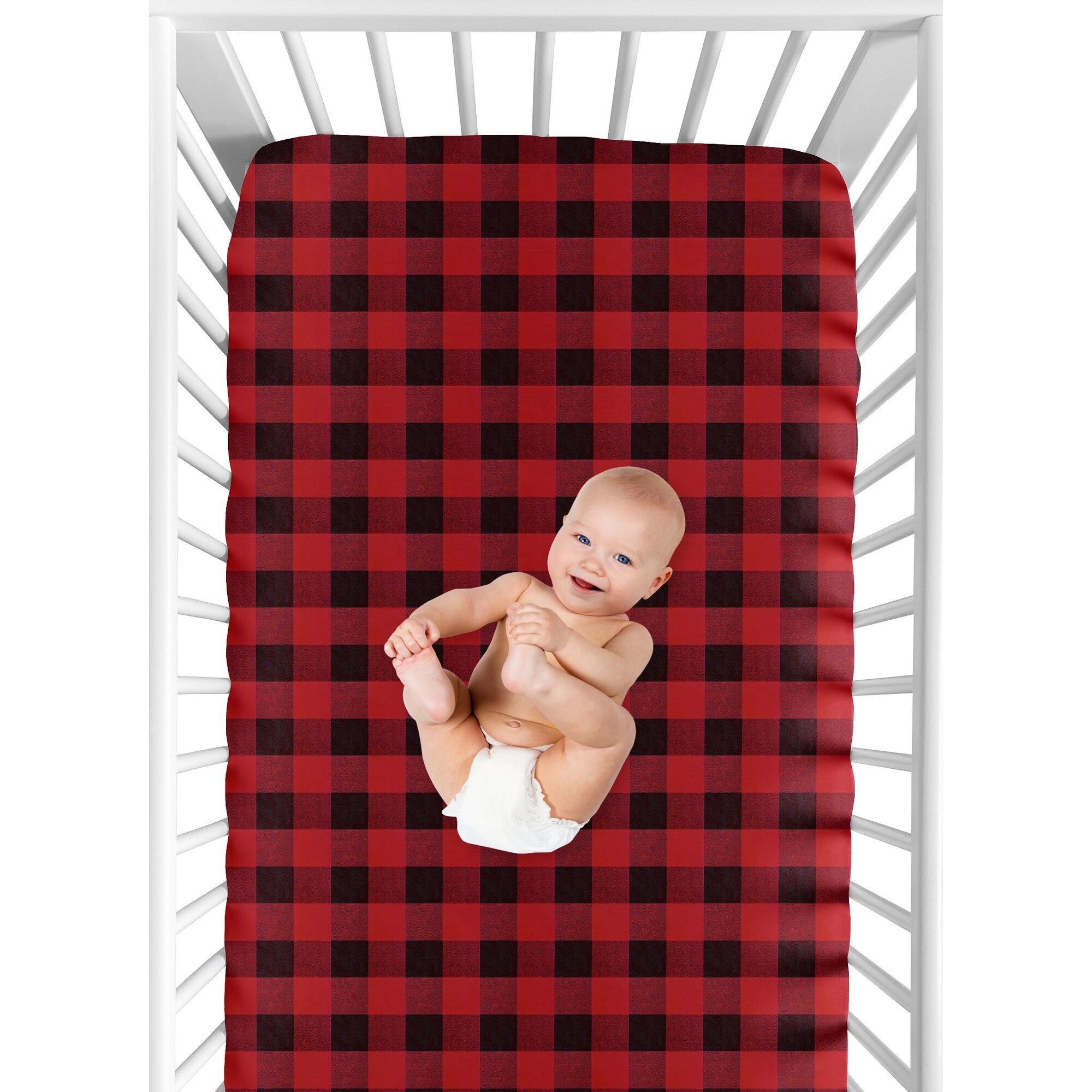 Red and black store plaid woodland nursery