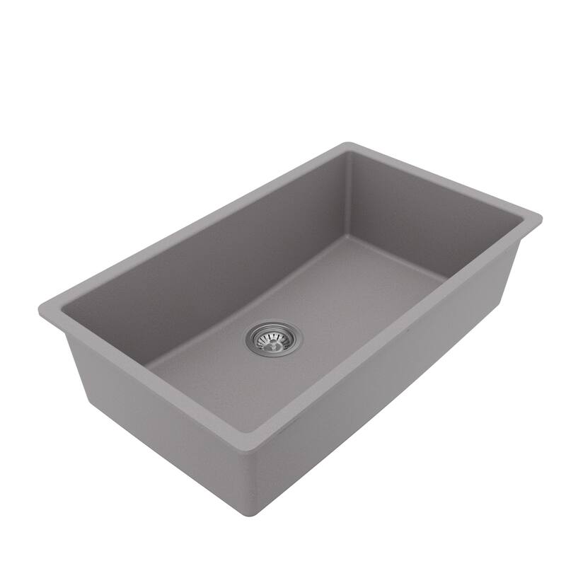 Karran Undermount 32.5 in. Large Single Bowl Quartz Kitchen Sink Kit