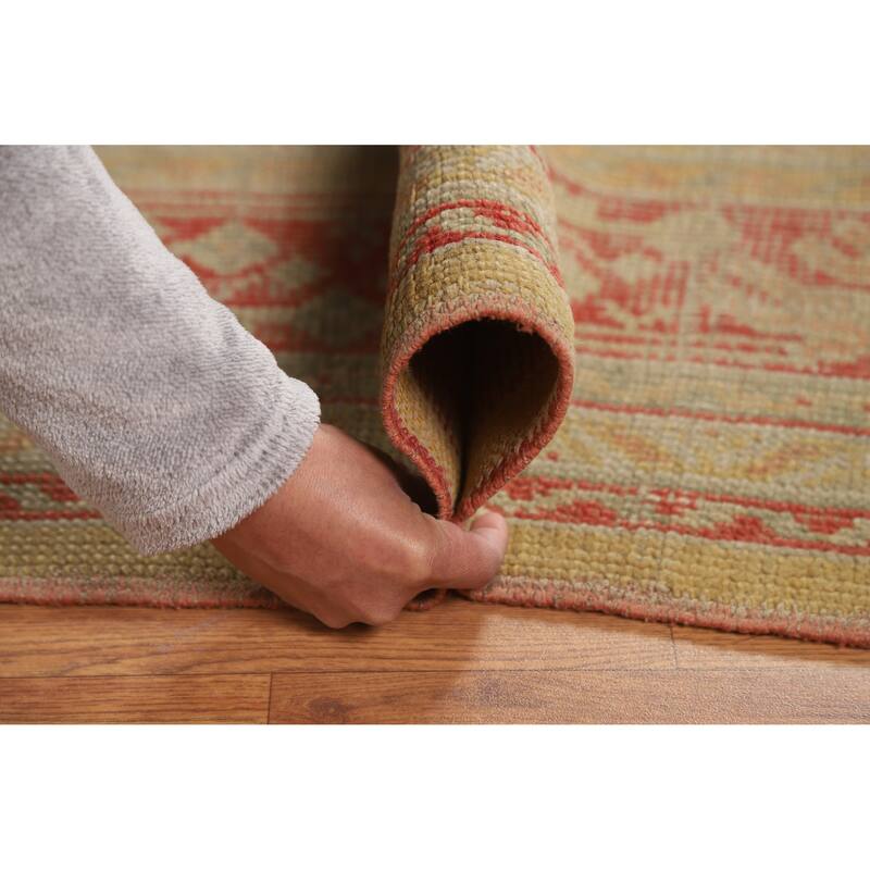 Pre-1900 Antique Vegetable Dye Oushak Turkish Handmade Wool Carpet - 6'9" x 9'6"