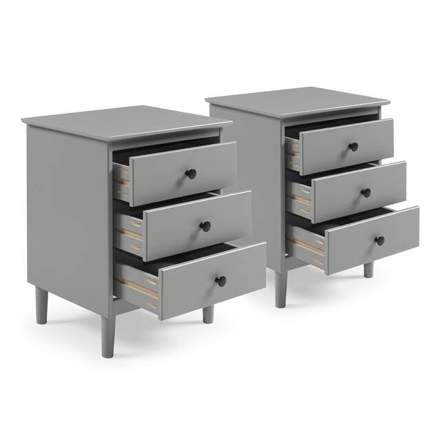 Middlebrook Bullrushes Solid Wood 3-Drawer Nightstand, Set of 2