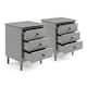 Middlebrook Bullrushes Solid Wood 3-Drawer Nightstand, Set of 2