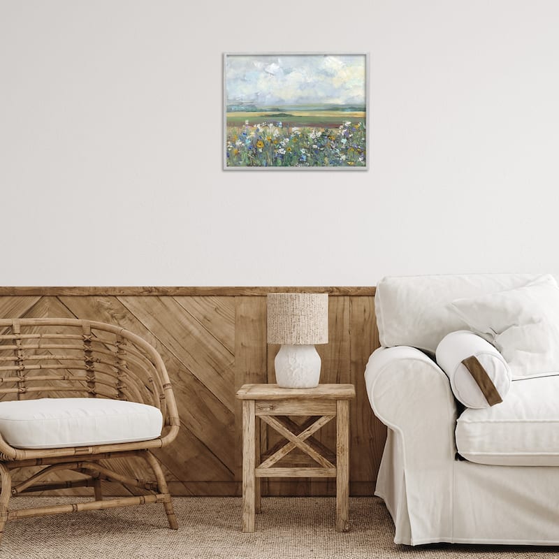 Stupell County Meadow Clouds Overhead Framed Giclee Art Design By Sally Swatland