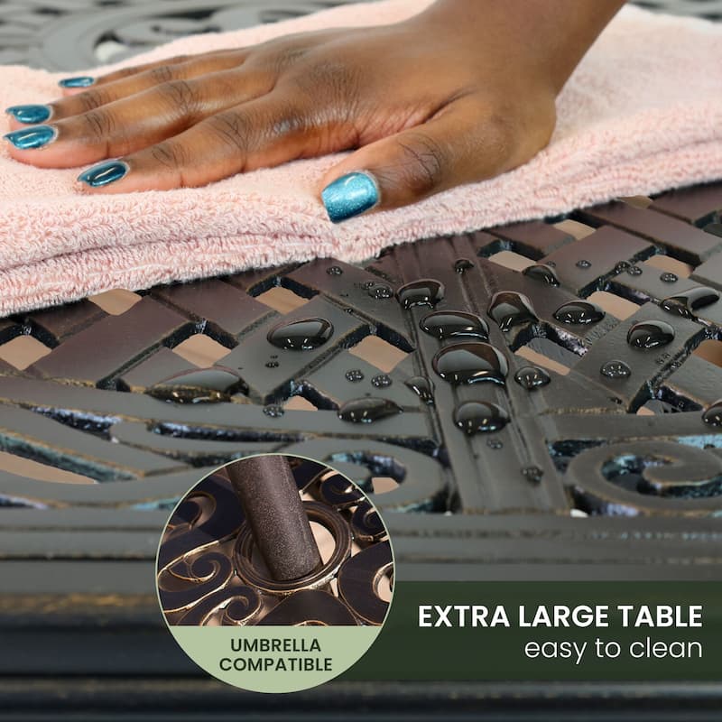 Hanover Traditions 11-Piece Dining Set in Tan with Four Swivel Rockers, Six Dining Chairs, and an Extra-Long Dining Table