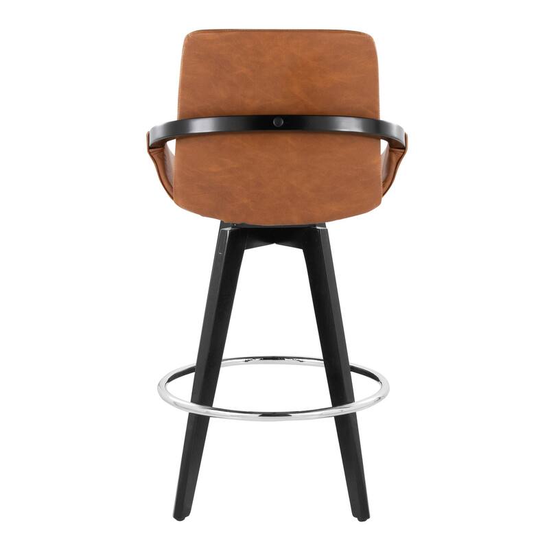 Carson Carrington Pugo Fixed-Height Counter Stool with Black Wood Base (Set of 2)