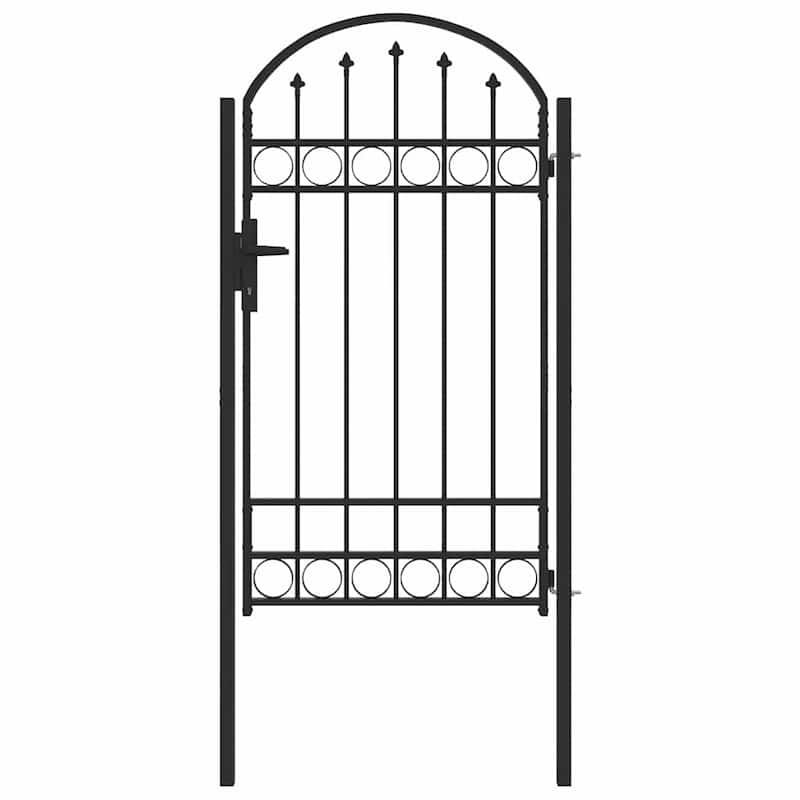vidaXL Fence Gate Gray 39.4" x 49.2"/59.1"/68.9"/98.4" Powder-coated steel