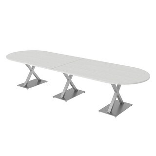 12Ft Modular Racetrack Conference Room Table X Bases Electrical Units ...