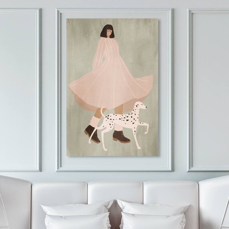 Wynwood Studio Canvas Fashion and Glam Spots in Stride Pink and Light Pink Bohemian & Eclectic Wall Art Canvas Print - 45 x 30