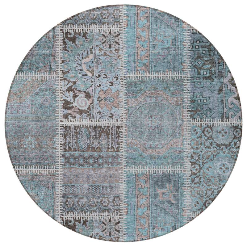 HomeRoots Patchwork Transitional Rectangle Outdoor Rug