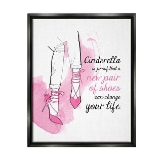 Stupell Shoes Change Your Life Phrase Framed Floater Canvas Wall Art