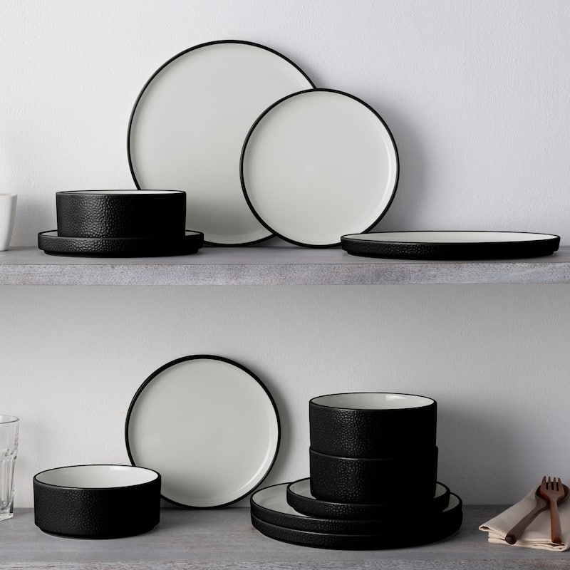 Noritake Colortex Stone 12-Piece Stax Dinnerware Set, Service For 4