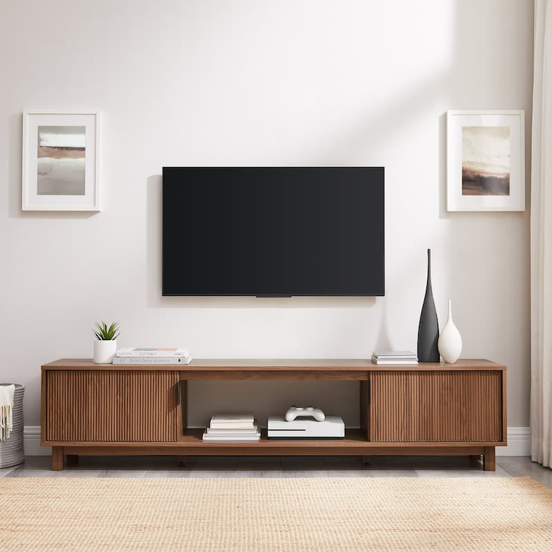 Middlebrook Designs Modern 70-inch Fluted-Door TV Stand - Mocha