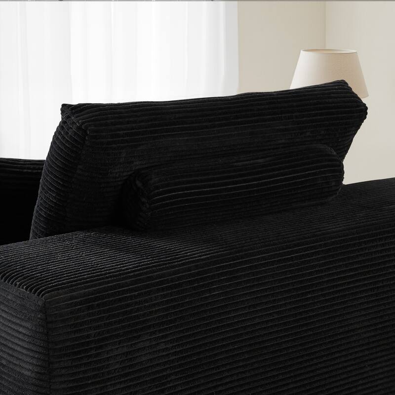 OVIOS Plush Convertible Floor Lounge Sofa with Cup Holder