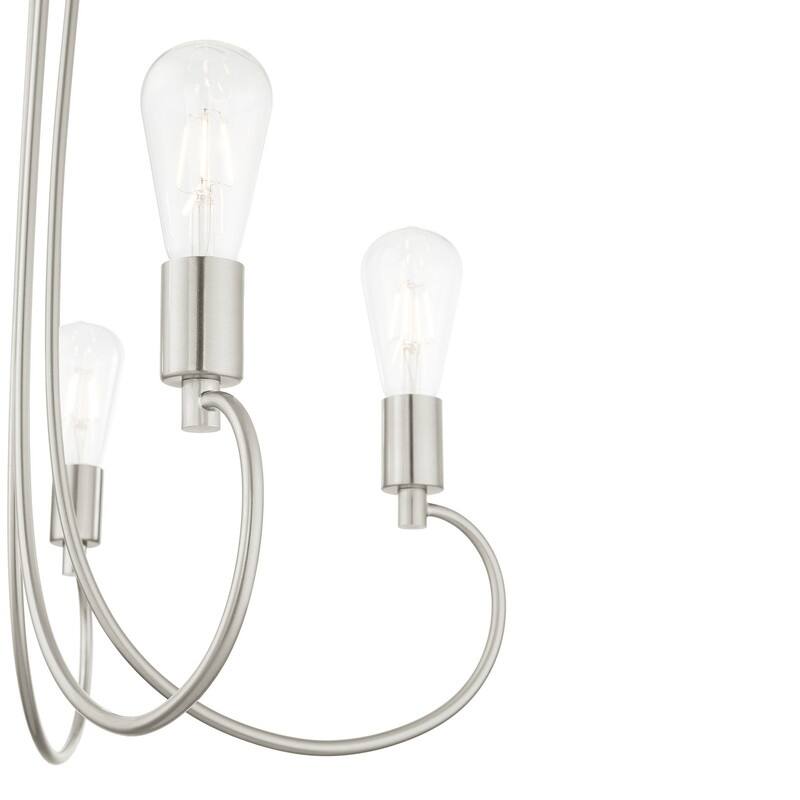 Livex Lighting 5-light Brushed Nickel Chandelier, 42925-91 - 25" Dia x 25.5" H