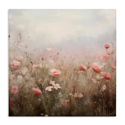 Stupell Blooming Pink Meadow Flowers Canvas Wall Art Design By Arlington Prints
