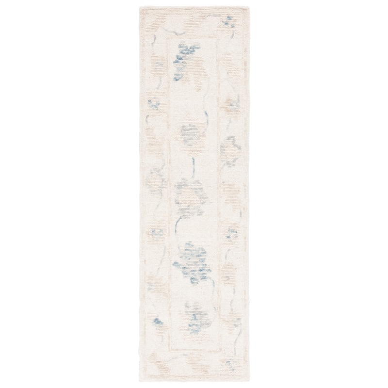 SAFAVIEH Handmade Abstract Fabiana Wool Rug - 2'3" x 8' Runner - Ivory/Beige