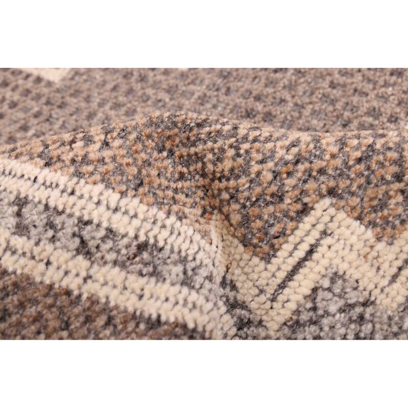 ECARPETGALLERY Hand-knotted Tangier Brown Wool Rug - 8'3 x 9'10