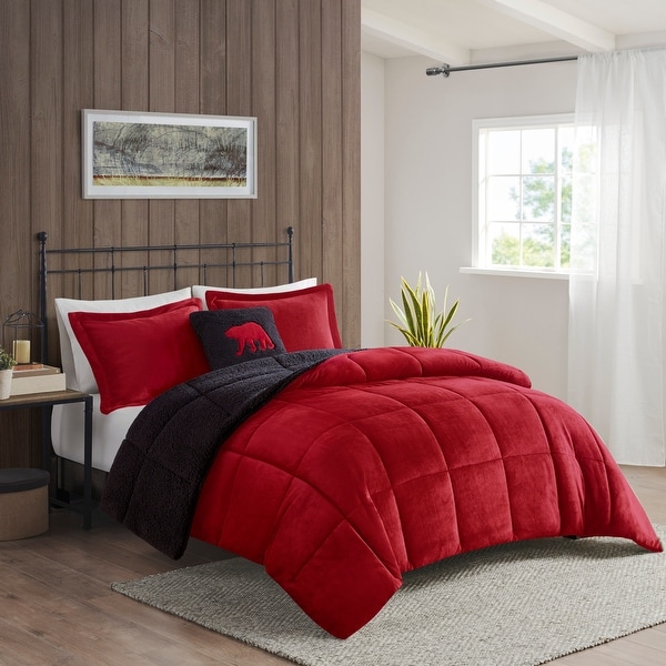 Woolrich Alton Plush to Sherpa Down Alternative Comforter Set On Sale Bed Bath Beyond 17018197