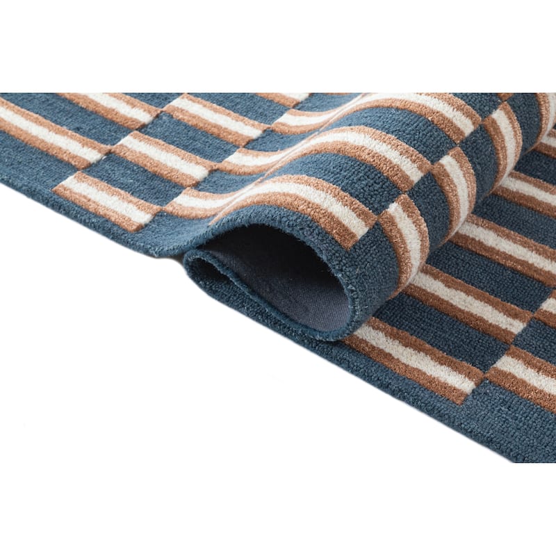 Terra by Obeetee Retro Willa Blue Rug