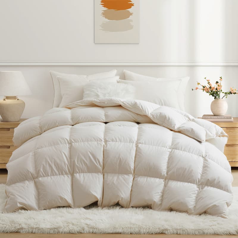 Luxurious 800 Fill Power 100% Organic Cotton Down Comforter Duvet Insert - King - Extra Warm