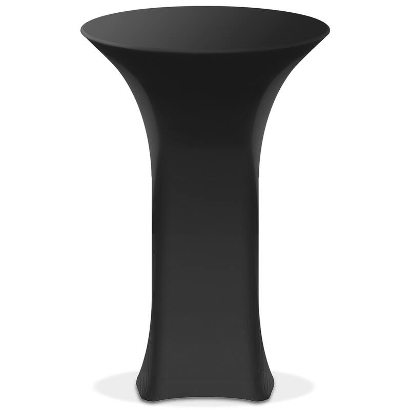30in Round Spandex Tablecloth for Highboy Cocktail Table Black