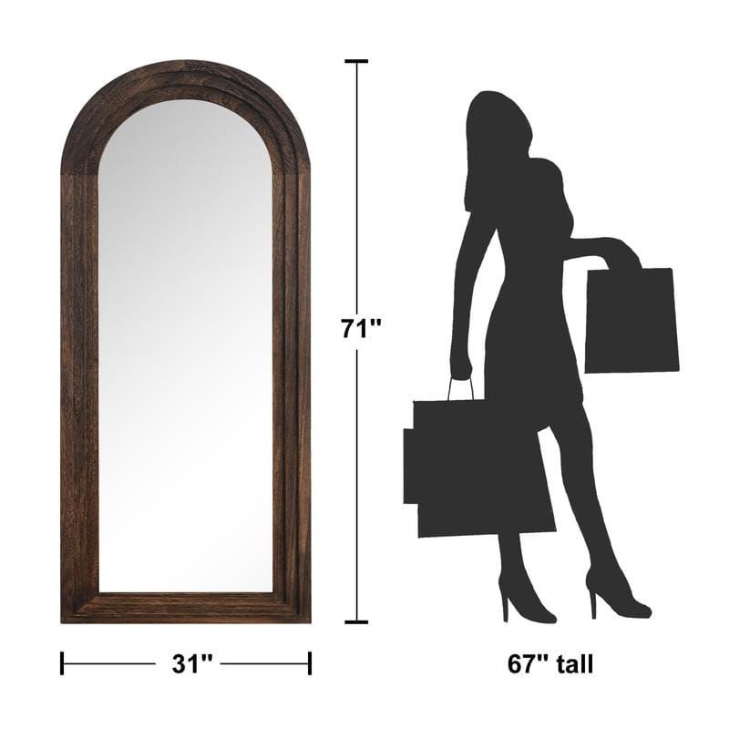 Classic Arched Solid Wood Framed Full Length Mirror
