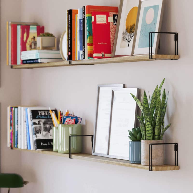 Wallniture Avila 60 inch Floating Shelf, Hanging Book Shelves for Wall, Kitchen Shelves Wall Mounted, Book Shelf