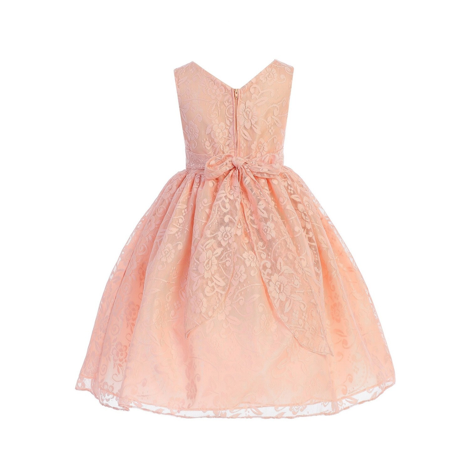 peach pink flower girl dresses