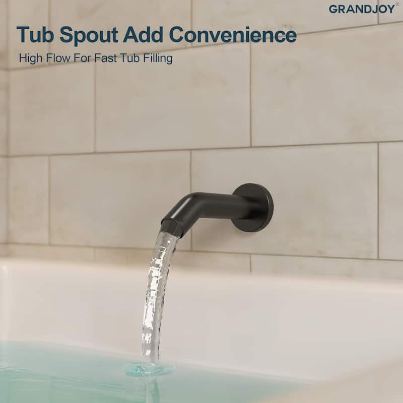 GRANDJOY Wall-Mount 2-Function Shower and Tub System with Pressure Balance Valve