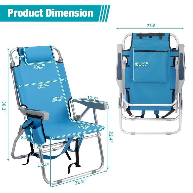 Portable Heightened Oxford Cloth Folding Beach Chair