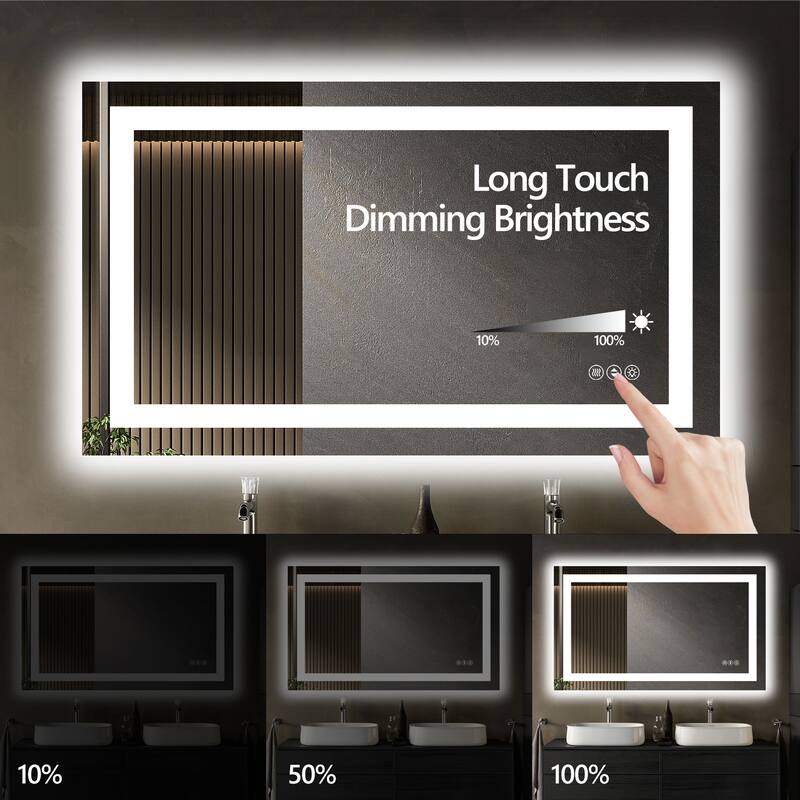 48x40 Inch Frameless LED Bathroom Mirror,Smart Mirror