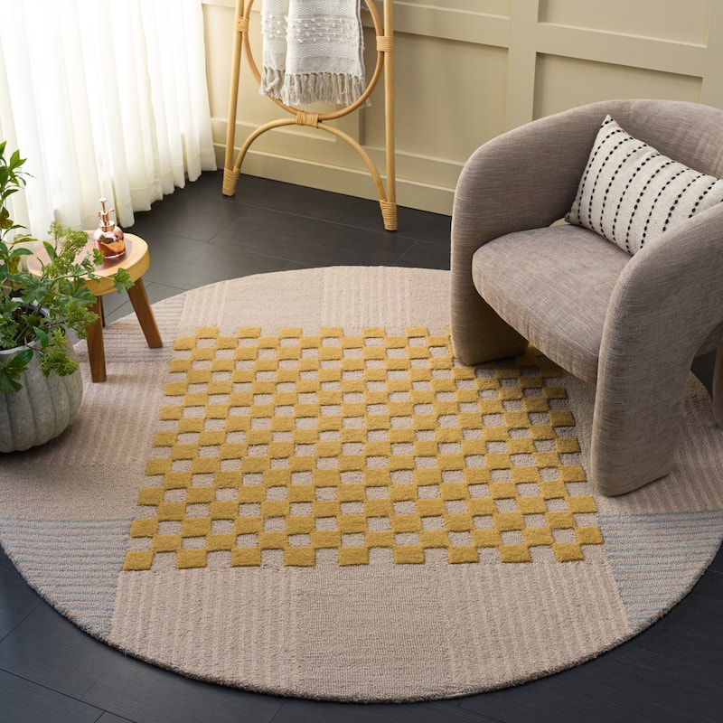 SAFAVIEH Handmade Genre Kiek Checkered Wool Rug