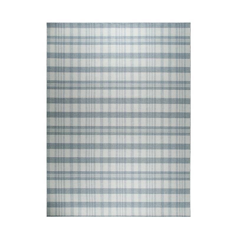 Gray Transitional Geometric Reversible Plaid Area Rug