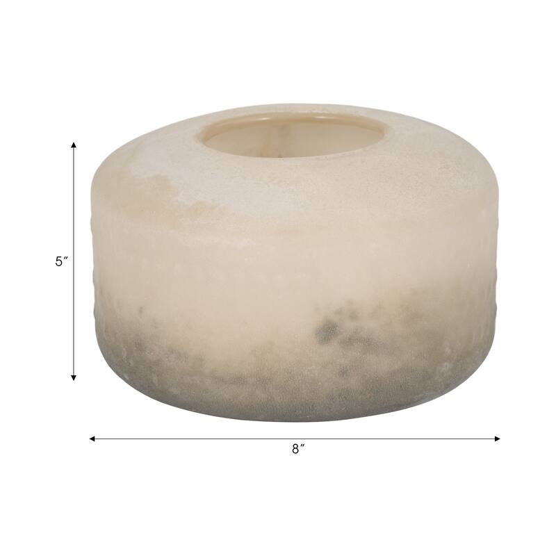 Sagebrook Home Elegance 8-inch Textured 2-tone Glass Vase, Serenity, Ombre