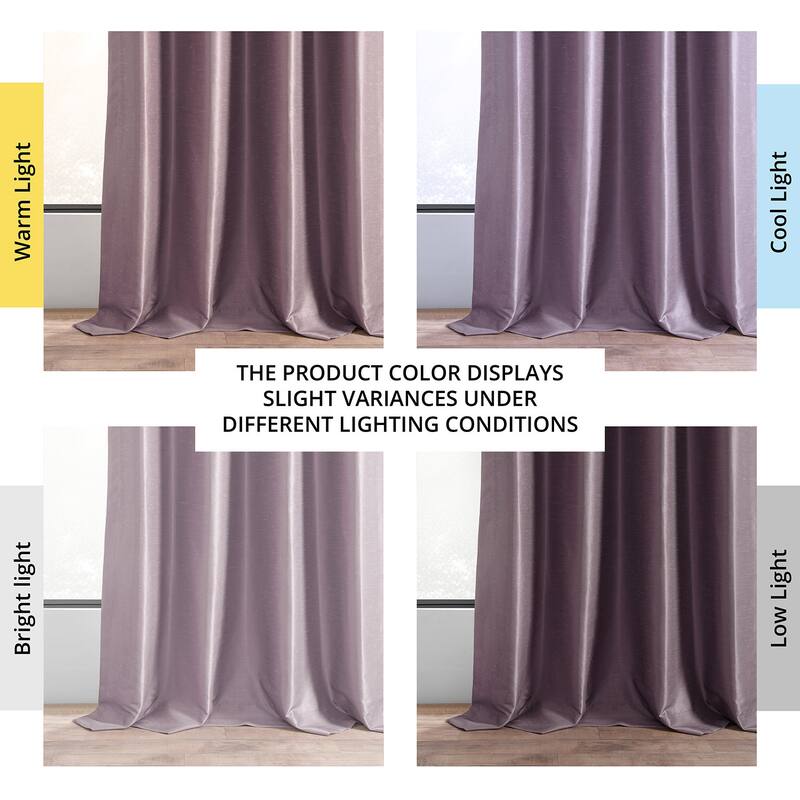 Exclusive Fabrics Textured Dupioni Faux Silk 108-inch Blackout Grommet Curtain (1 Panel) - 50 x 108
