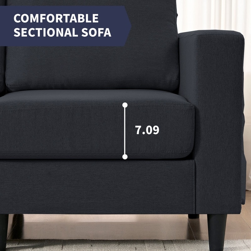 Mixoy 108" Linen Oversized Modular Sectional Sofa,L-Shaped Sectional Sofas with Side Pocket,Large 6 Seater Corner Sofa