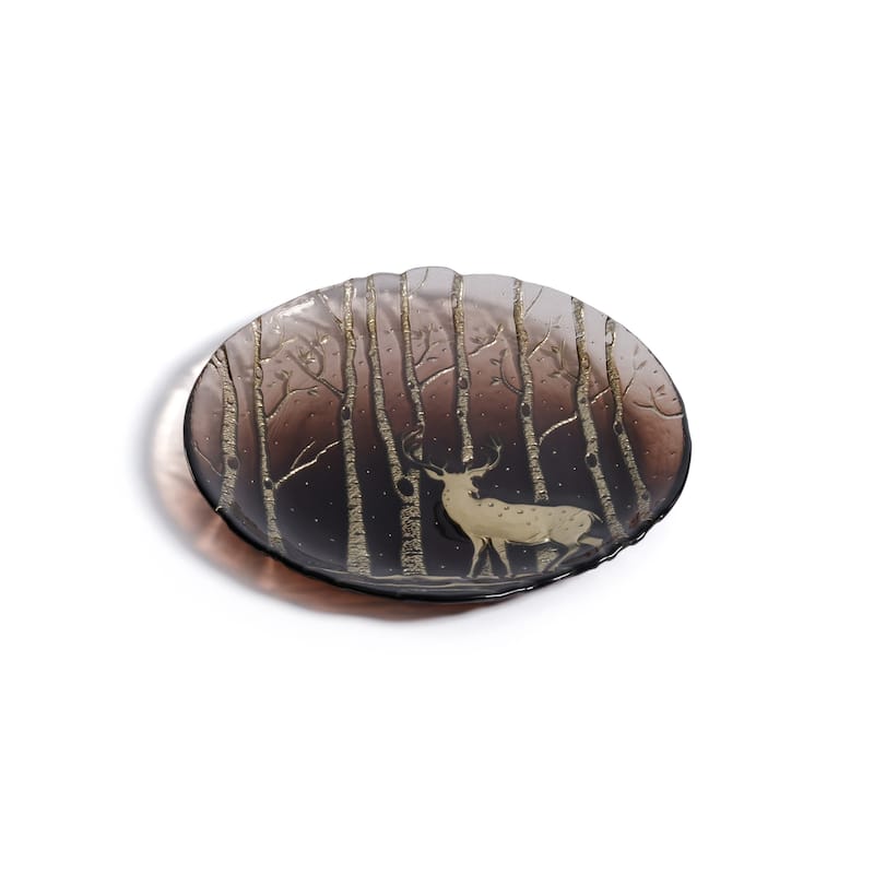 Wilderness Glass Dessert Plates, Set of 6 - Taupe